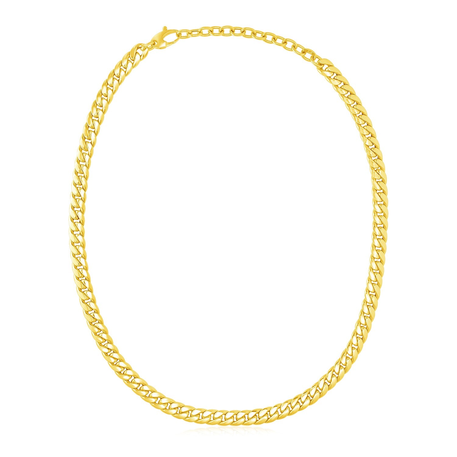 14k Yellow Gold Cuban Chain Choker Necklace in a sleek high-contrast midnight luxury editorial style